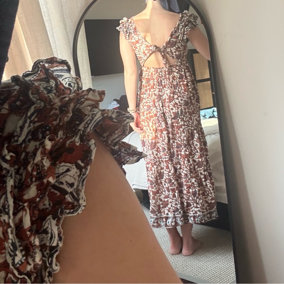 Chic Brown Patterned Maxi Dress - Picture 9 of 9